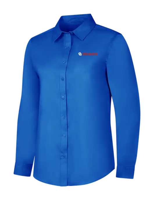 Womens Long Sleeve Royal Blue Superpro React Twill Shirt w/OilQuick Logo