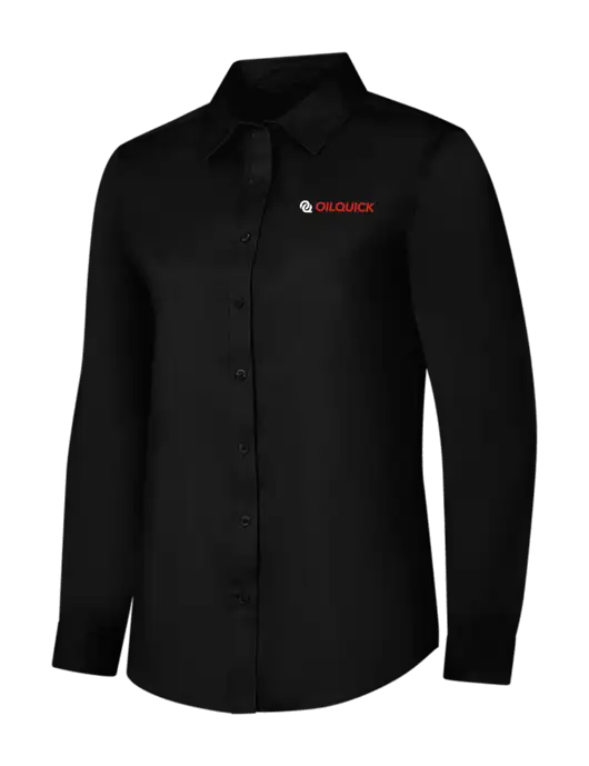 Womens Black Long Sleeve Superpro React Twill Shirt w/OilQuick Logo
