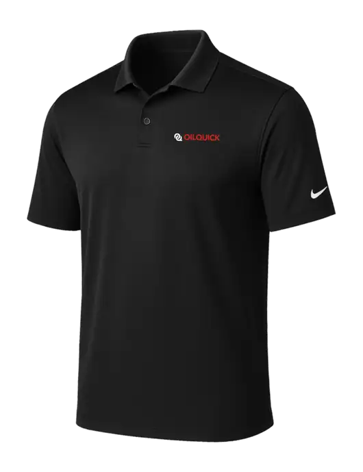 NIKE Black Victory Solid Polo w/OilQuick Logo