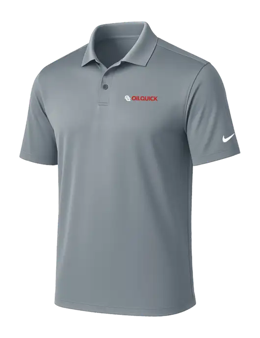 NIKE Medium Grey Victory Solid Polo w/OilQuick Logo