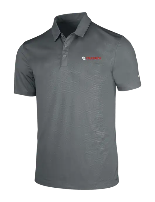 NIKE Medium Grey Dri-Fit Embossed Tri-Blade Polo w/OilQuick Logo