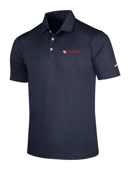 NIKE Dark Navy Dri-Fit Vertical Mesh Polo w/OilQuick Logo