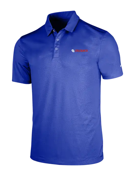 NIKE Dark Royal Dri-Fit Embossed Tri-Blade Polo w/OilQuick Logo