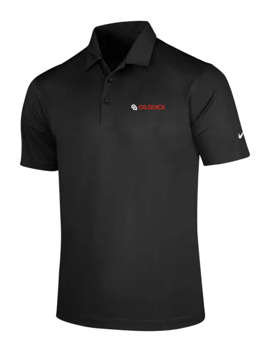 NIKE Black Dri-Fit Vertical Mesh Polo w/OilQuick Logo
