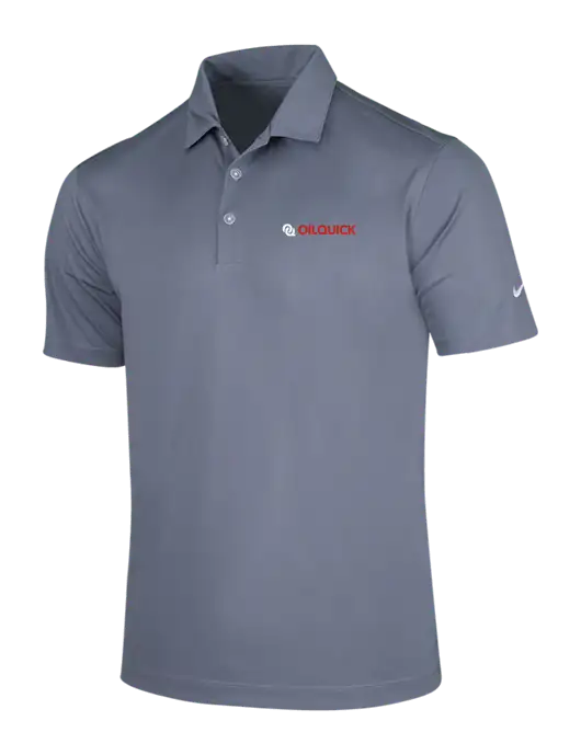 NIKE Medium Grey Dri-Fit Vertical Mesh Polo w/OilQuick Logo