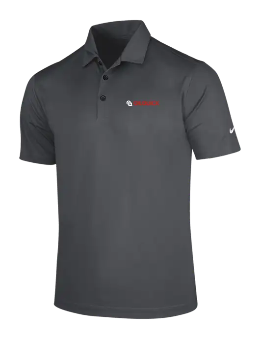 NIKE Dark Grey Dri-Fit Vertical Mesh Polo w/OilQuick Logo