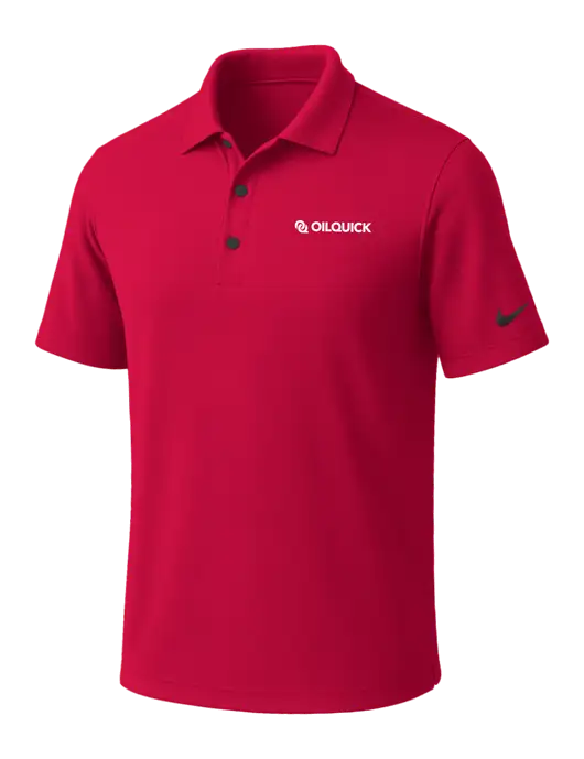 NIKE Red Dri-Fit Micro Pique Polo w/OilQuick Logo