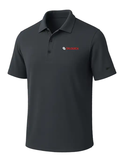 NIKE Dark Grey Dri-Fit Micro Pique Polo w/OilQuick Logo