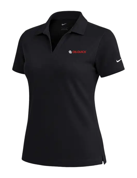 NIKE Black Womens Dri-Fit Micro Pique Polo w/OilQuick Logo
