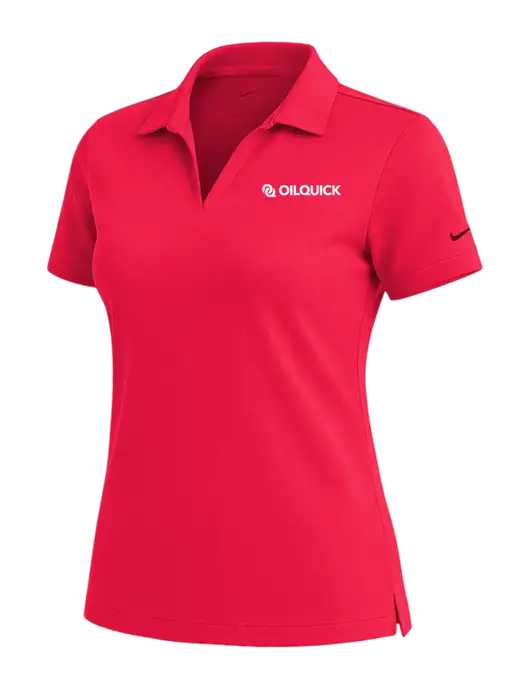 NIKE Red Womens Dri-Fit Micro Pique Polo w/OilQuick Logo