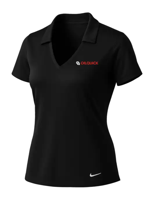 NIKE Black Womens Dri-Fit Vertical Mesh Polo w/OilQuick Logo