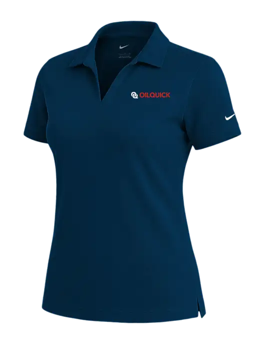 NIKE Navy Womens Dri-Fit Micro Pique Polo w/OilQuick Logo