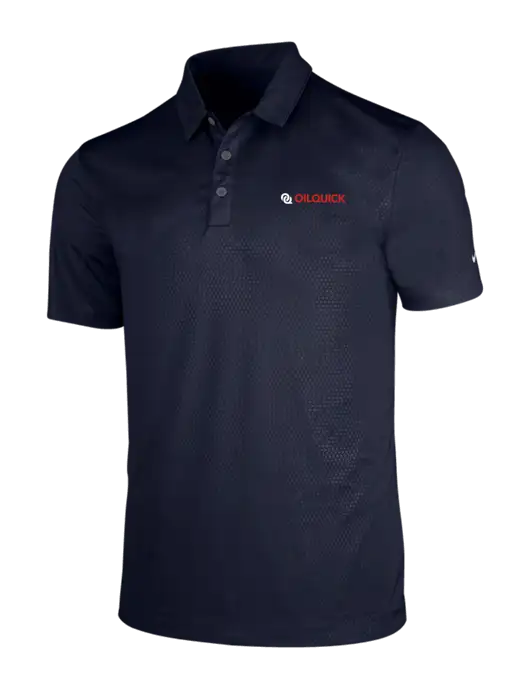 NIKE Dark Navy Dri-Fit Embossed Tri-Blade Polo w/OilQuick Logo