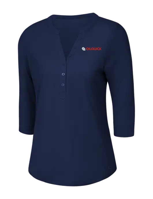 OGIO Navy Jewel Henley w/OilQuick Logo