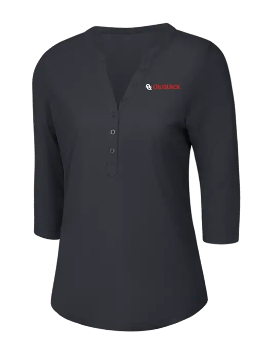 OGIO Charcoal Grey Jewel Henley w/OilQuick Logo