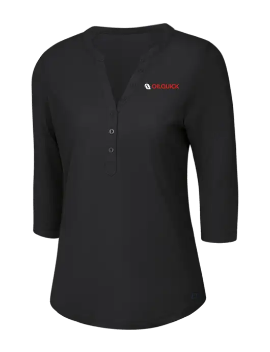 OGIO Blacktop Jewel Henley w/OilQuick Logo