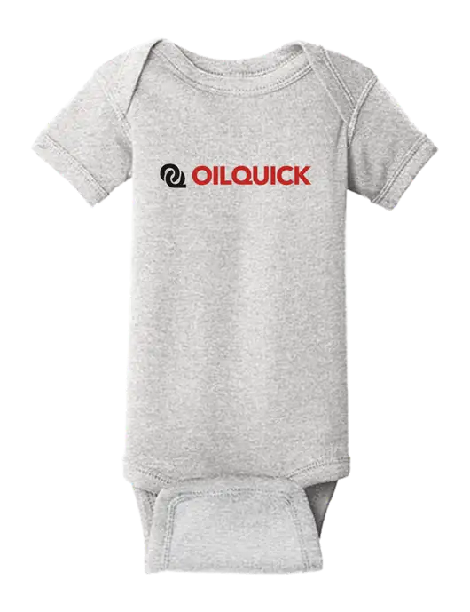 Rabbit Skins Light Grey Heather Infant Short Sleeve Baby Rib Bodysuit w/OilQuick Logo
