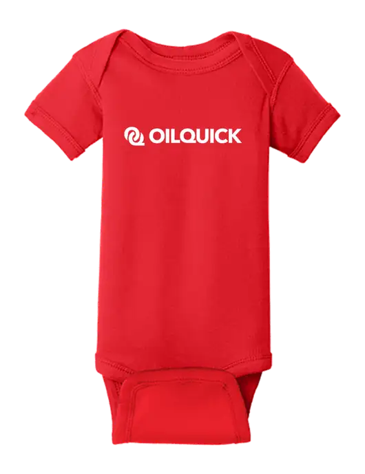 Rabbit Skins Red Infant Short Sleeve Baby Rib Bodysuit w/OilQuick Logo