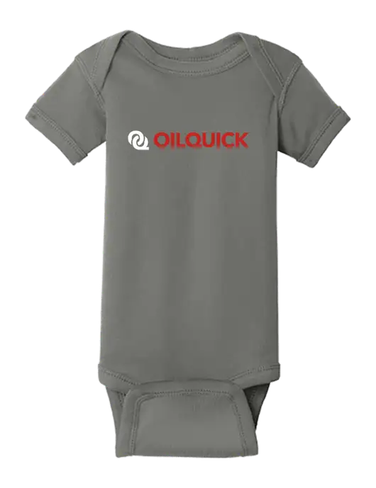 Rabbit Skins Charcoal Infant Short Sleeve Baby Rib Bodysuit w/OilQuick Logo