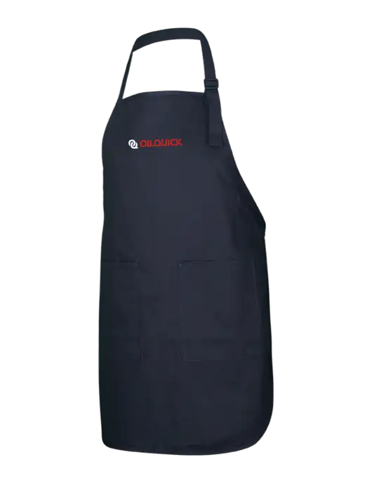 Full-Length Black Apron With Pockets w/OilQuick Logo