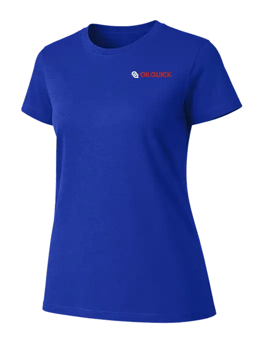 Womens Ring Spun Royal 4.5 oz T-Shirt w/OilQuick Logo