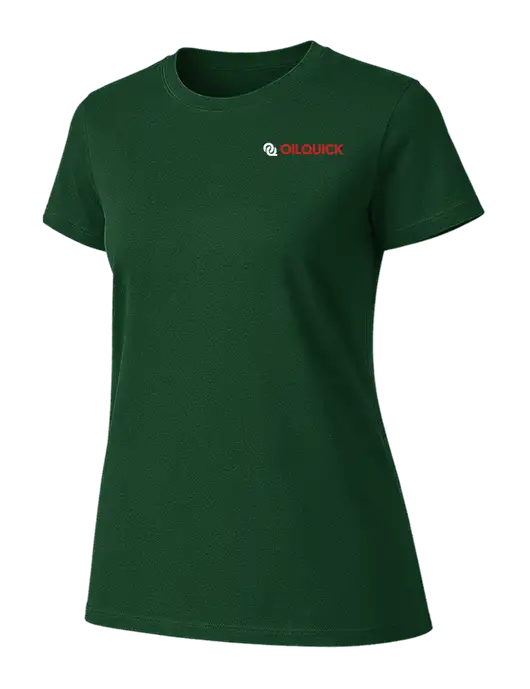 Womens Ring Spun Forest Green 4.5 oz T-Shirt w/OilQuick Logo