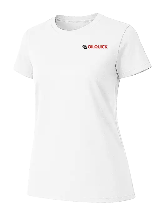 Womens Ring Spun White 4.5 oz T-Shirt w/OilQuick Logo