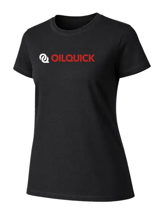 Womens Ring Spun Jet Black 4.5 oz T-Shirt w/OilQuick Logo