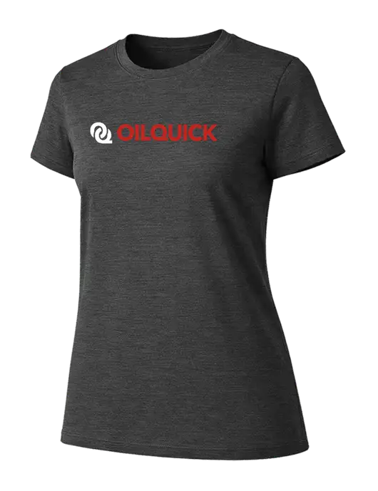 Womens Ring Spun Dark Heather Grey 4.5 oz T-Shirt w/OilQuick Logo