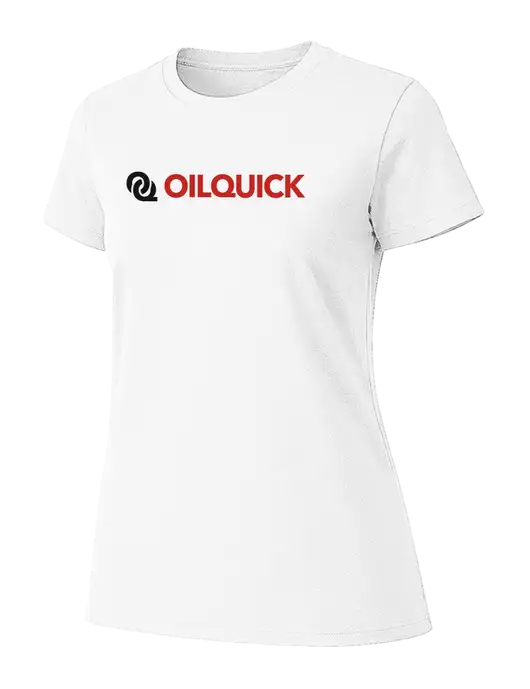 Womens Ring Spun White 4.5 oz T-Shirt w/OilQuick Logo