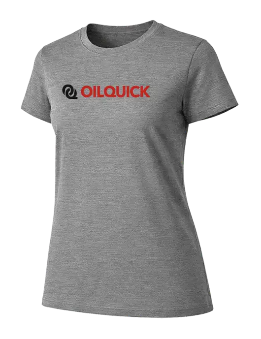 Womens Ring Spun Light Grey Heather 4.5 oz T-Shirt w/OilQuick Logo