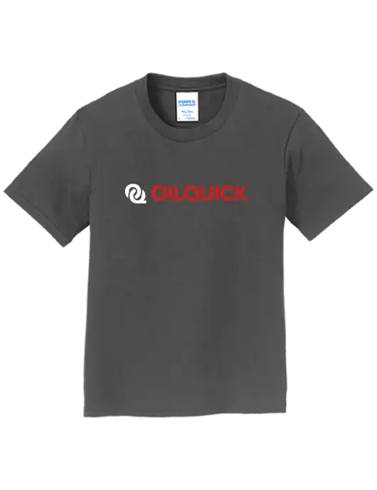 Youth Ring Spun Charcoal 4.5 oz T-Shirt w/OilQuick Logo