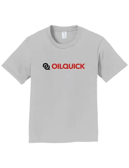 Youth Ring Spun Silver 4.5 oz T-Shirt w/OilQuick Logo