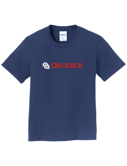 Youth Ring Spun Navy 4.5 oz T-Shirt w/OilQuick Logo