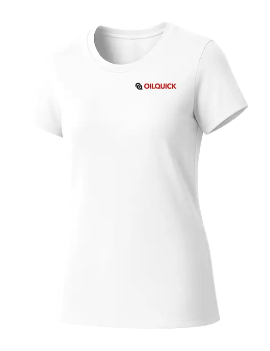 Womens Seriously Soft White T-Shirt w/OilQuick Logo
