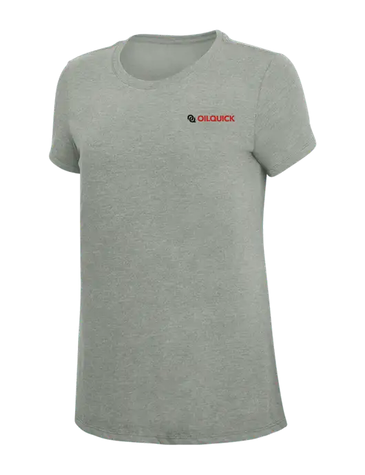 Womens Simply Soft Grey Frost 4.5oz  Poly/Combed Ring Spun Cotton T-Shirt w/OilQuick Logo