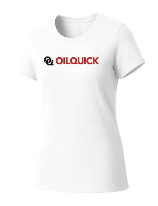 Womens Seriously Soft White T-Shirt w/OilQuick Logo