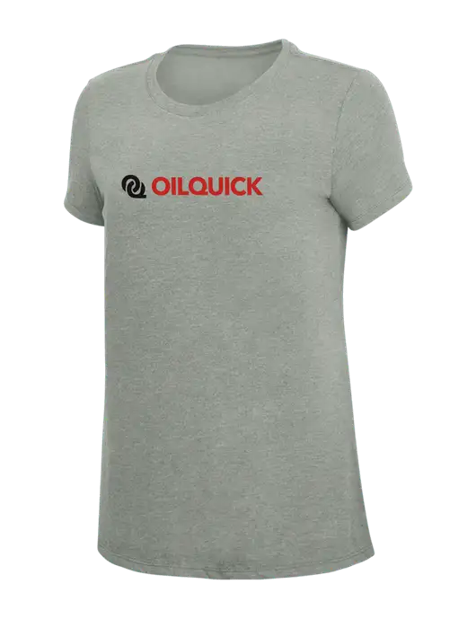 Womens Simply Soft Grey Frost 4.5oz  Poly/Combed Ring Spun Cotton T-Shirt w/OilQuick Logo