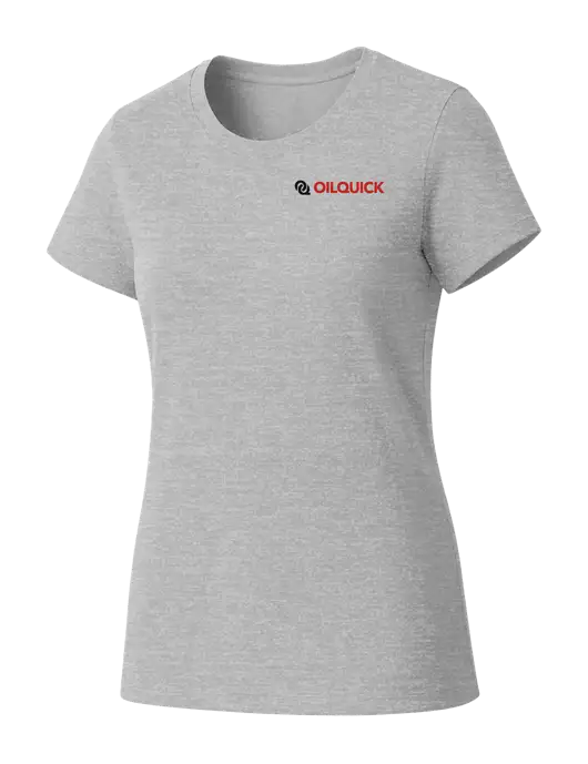Womens Seriously Soft Light Heathered Grey T-Shirt w/OilQuick Logo