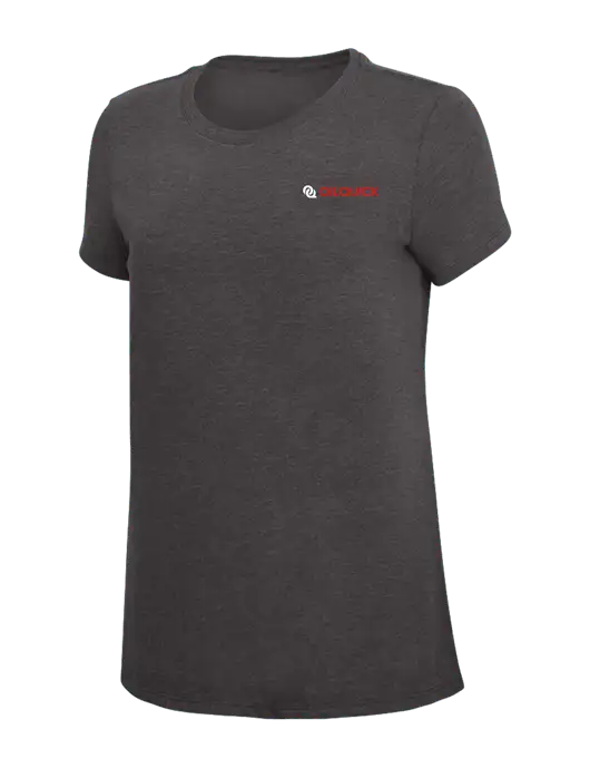 Womens Simply Soft Heather Charcoal 4.5oz  Poly/Combed Ring Spun Cotton T-Shirt w/OilQuick Logo