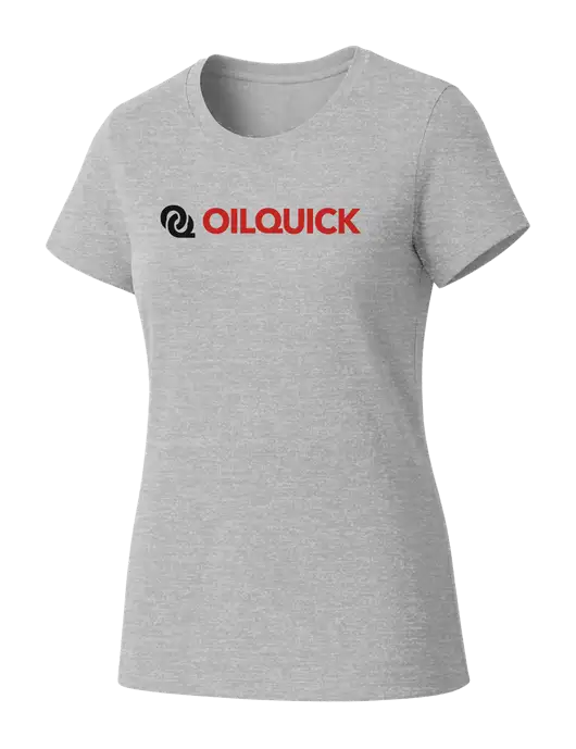 Womens Seriously Soft Light Heathered Grey T-Shirt w/OilQuick Logo