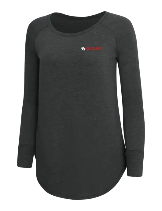Womens Perfect Wide Collar Tunic Tri-Blend Black Frost 4.5 oz T-Shirt w/OilQuick Logo