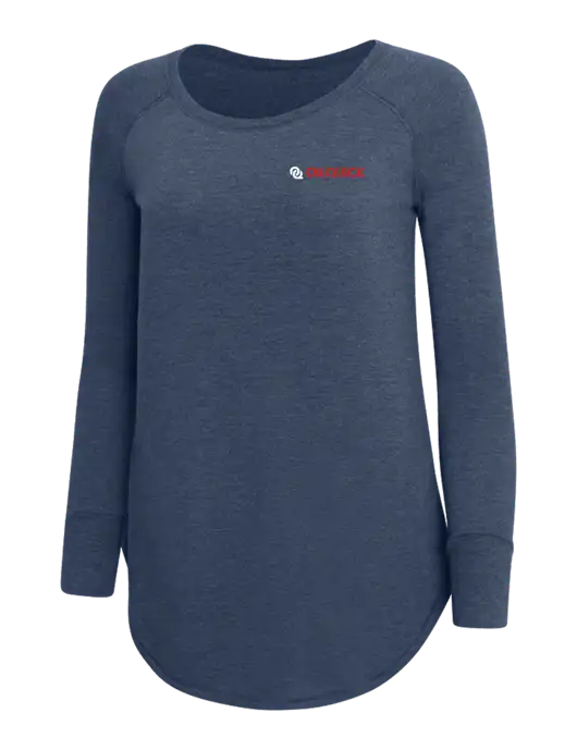 Womens Perfect Wide Collar Tunic Tri-Blend Navy Frost 4.5 oz T-Shirt w/OilQuick Logo