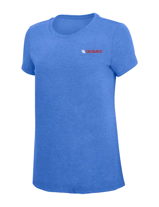 Womens Simply Soft Royal Frost 4.5oz  Poly/Combed Ring Spun Cotton T-Shirt w/OilQuick Logo