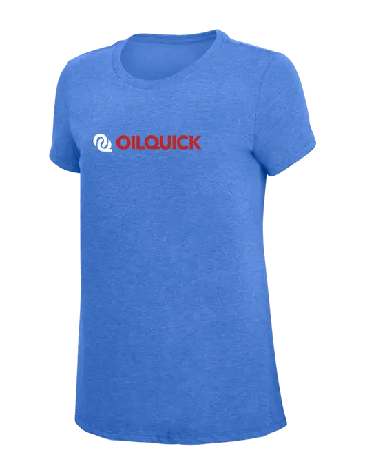 Womens Simply Soft Royal Frost 4.5oz  Poly/Combed Ring Spun Cotton T-Shirt w/OilQuick Logo