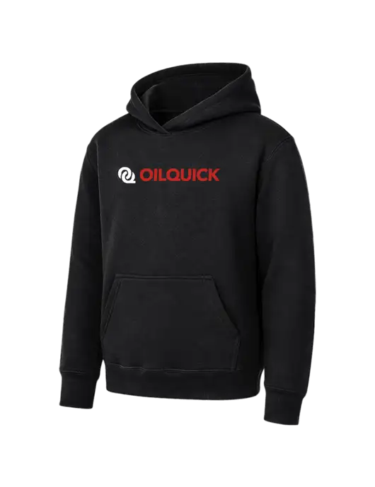 Youth Black 7.8 oz Pullover Hooded Sweatshirt w/OilQuick Logo