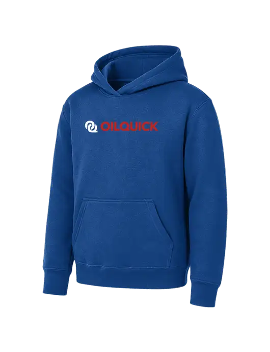 Youth Royal 7.8 oz Pullover Hooded Sweatshirt w/OilQuick Logo