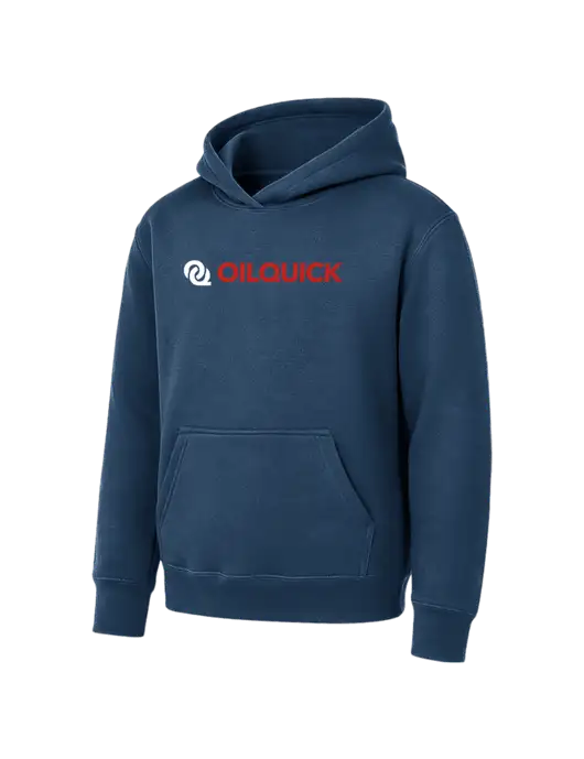 Youth Navy 7.8 oz Pullover Hooded Sweatshirt w/OilQuick Logo