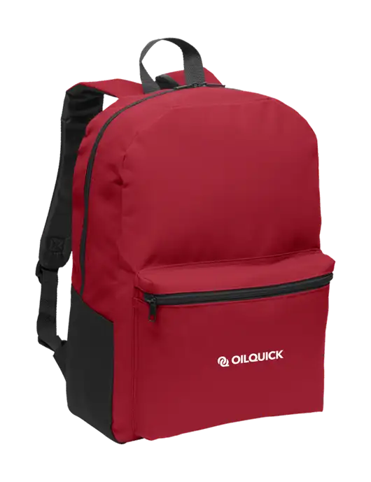 Casual Red Lightweight Laptop Backpack w/OilQuick Logo