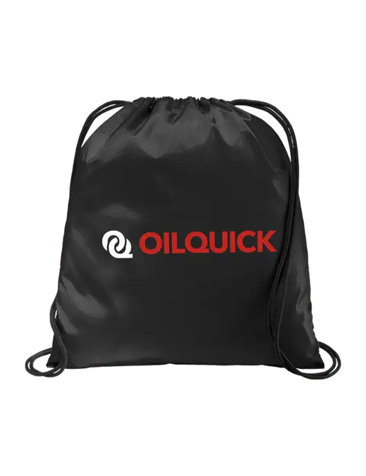 Drawstring  Black Cinch Pack w/OilQuick Logo